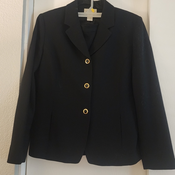 Women's wool skirt suit. Fully lined, gold and black buttons - Picture 1 of 4